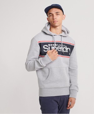 Superdry Retro Sport Férfi Kapucnis Pulóver Szürke | QGKRN6543